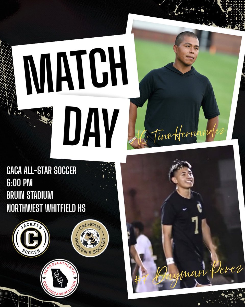 Calhoun_WSoccer's tweet photo. ⚽️ 🚨 2026 GACA ALL-STAR SOCCER GAME 🚨 ⚽️

Two of CALHOUN members will be representing us today: Coach Hernandez for the Lady Jackets &amp; Dayman Perez for the Jackets.

🔗 Get your tickets, streaming access, and all the event details here:
👉 https://t.co/RFLlsWeHMX https://t.co/njiggXGI7K