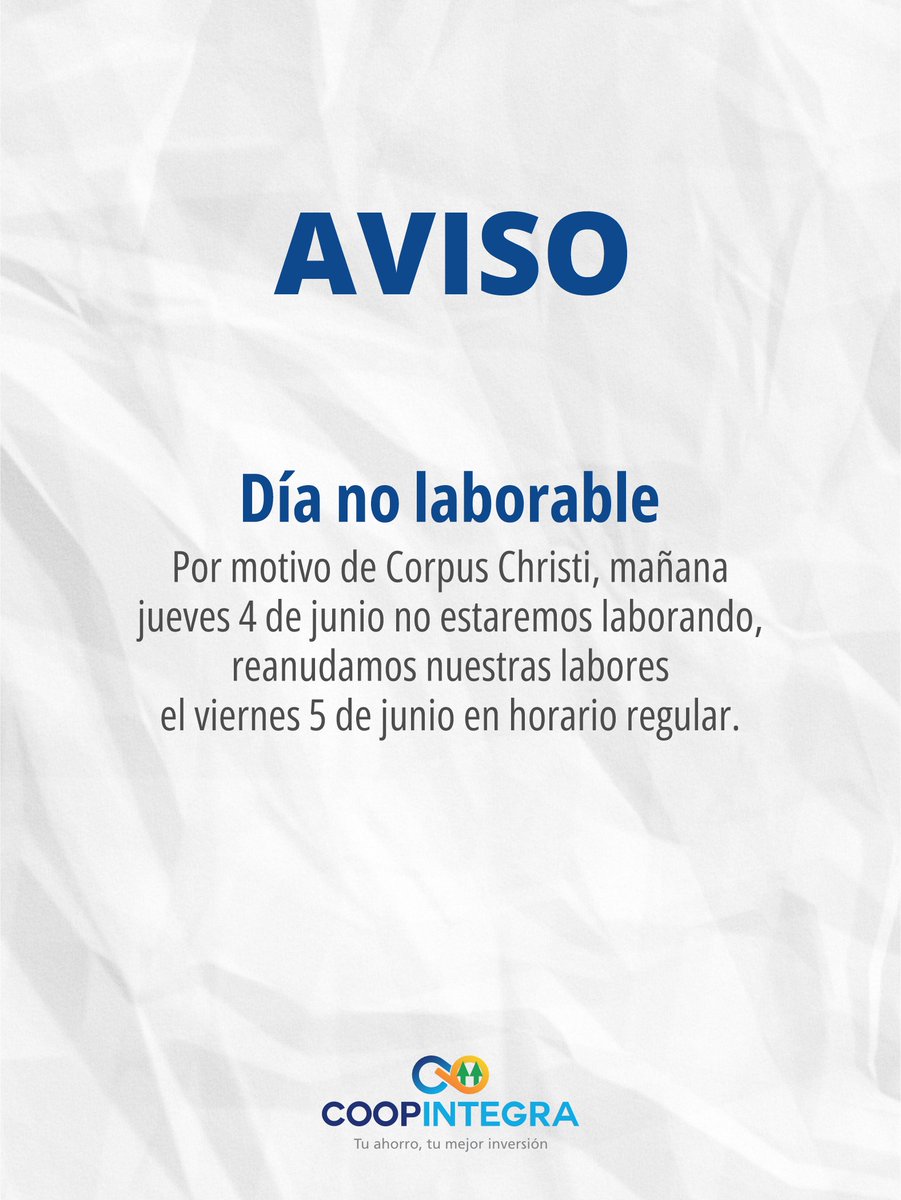 CoopIntegraRD's tweet photo. AVISO https://t.co/VsA0JpzJgf