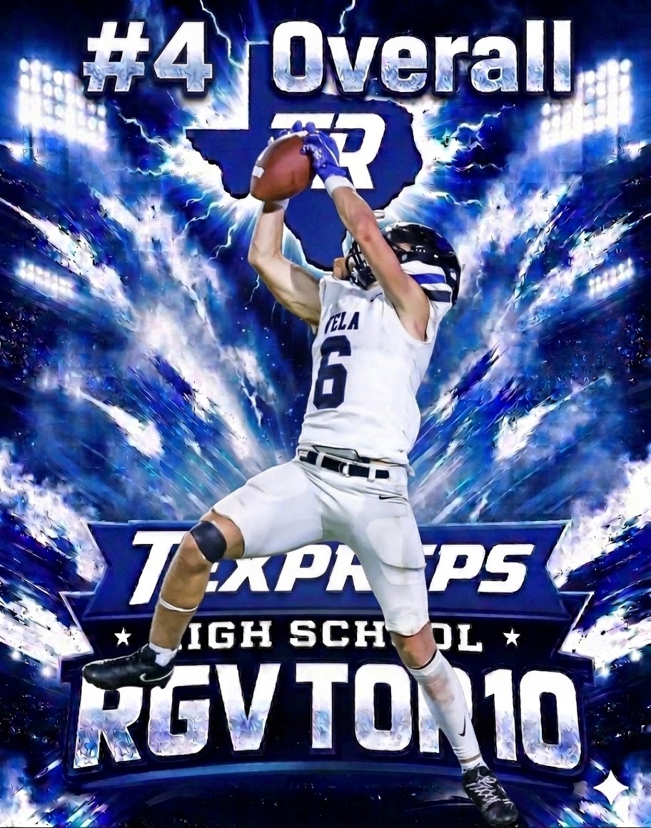 TexPreps's tweet photo. 2026 PRE-SEASON PLAYER RANKINGS
#4 OVERALL 
CAIDYN HOOVER
ATH- ROBERT VELA HS
THE MONITOR'S ALL AREA DEFENSIVE POY
https://t.co/S2xomhoYn9 ALL VALLEY 1ST TEAM DEFENSE DB
DISTRICT 16-5A UTILITY POY
2025 STATS 50 TACKLES 10 INT 222 YDS REC 2 TD

HOOVER IS A SWISS ARMY KNIFE. HE PLAYS OFFENSE, DEFENSE, AND SPECIAL TEAMS. HE LED THE STATE OF TEXAS IN INTERCEPTIONS IN 2025 AND IS A BALL HAWK. SIZE, SPEED, AND ATHLETICISM ALL OVER THE FIELD. CAN SCORE ON ALL 3 PHASES OF THE GAME. 
@Edinburgcisd
@Vela_Football
@CaidynHoover_8