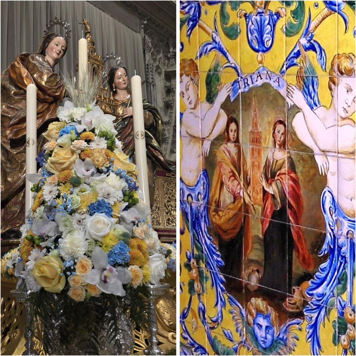 HdadSanGonzalo's tweet photo. ⚪️ CORPUS CHRISTI 2026 | SANTAS JUSTA Y RUFINA

⛪️ La Hermandad de San Gonzalo tendrá el honor de asumir este año la organización y el acompañamiento del paso de las Santas Justa y Rufina en la solemne procesión del Corpus Christi de Sevilla.

🤍 La presencia de las Santas Patronas de Sevilla en la procesión eucarística constituye una de las estampas más entrañables y tradicionales de esta celebración. Vinculadas históricamente al arrabal de Triana por su condición de alfareras y por la arraigada devoción que siempre les ha profesado nuestro barrio, las hermandades trianeras han venido manteniendo viva esta tradición, colaborando cada año en el cuidado y puesta en la calle de este histórico paso.

🤍 Para nuestra Hermandad supone una inmensa satisfacción poder contribuir nuevamente a engrandecer una celebración tan significativa para la Iglesia de Sevilla, poniendo nuestro trabajo y nuestra ilusión al servicio del Santísimo Sacramento y de esta querida tradición trianera.

🙏 Queremos destacar de manera especial el magnífico trabajo realizado por nuestro equipo de Priostía, responsable del montaje y preparación de todo el conjunto que acompañará a las Santas en la mañana del Corpus. Un esfuerzo constante, generoso y silencioso que vuelve a ponerse de manifiesto en cada detalle de nuestros Oficiales de Junta y el amplio equipo de colaboradores en este área de la Hermandad.

🤍 Del mismo modo, el elegante exorno floral aportado por @JaviGrado realzará la belleza del paso con la sensibilidad, el gusto y la personalidad que caracterizan las composiciones de nuestros priostes, este año basado e inspirado en la antigua y clásica cerámica trianera ofreciéndonos una estampa de añoranzas de otros tiempos…

🙏 Pero, sobre todo, queremos dedicar unas palabras de sincero agradecimiento a nuestros priostes. Su labor, muchas veces discreta y alejada de los focos, constituye uno de los pilares fundamentales de la vida de la Hermandad. Son incontables las horas de entrega, dedicación y cariño que regalan a San Gonzalo para hacer posible que cada altar, cada culto, cada salida y cada montaje alcancen la excelencia que todos admiramos.
Prioste Primero, D. Antonio Jesús Monge Navarro.
Prioste Segundo, D. José Antonio López Prieto.

🙏 Gracias por vuestro compromiso, por vuestra creatividad, por vuestro talento y por vuestra forma de entender el servicio a la Hermandad. Vuestra aportación artística y estética enriquece nuestro patrimonio y nos deja, una y otra vez, auténticos regalos para el disfrute de todos los hermanos y devotos.

✝️ Que las Santas Justa y Rufina bendigan vuestro trabajo y premien vuestra generosa entrega.

📸 HdadSanGonzalo

#CorpusSG26 #CorpusSevilla26