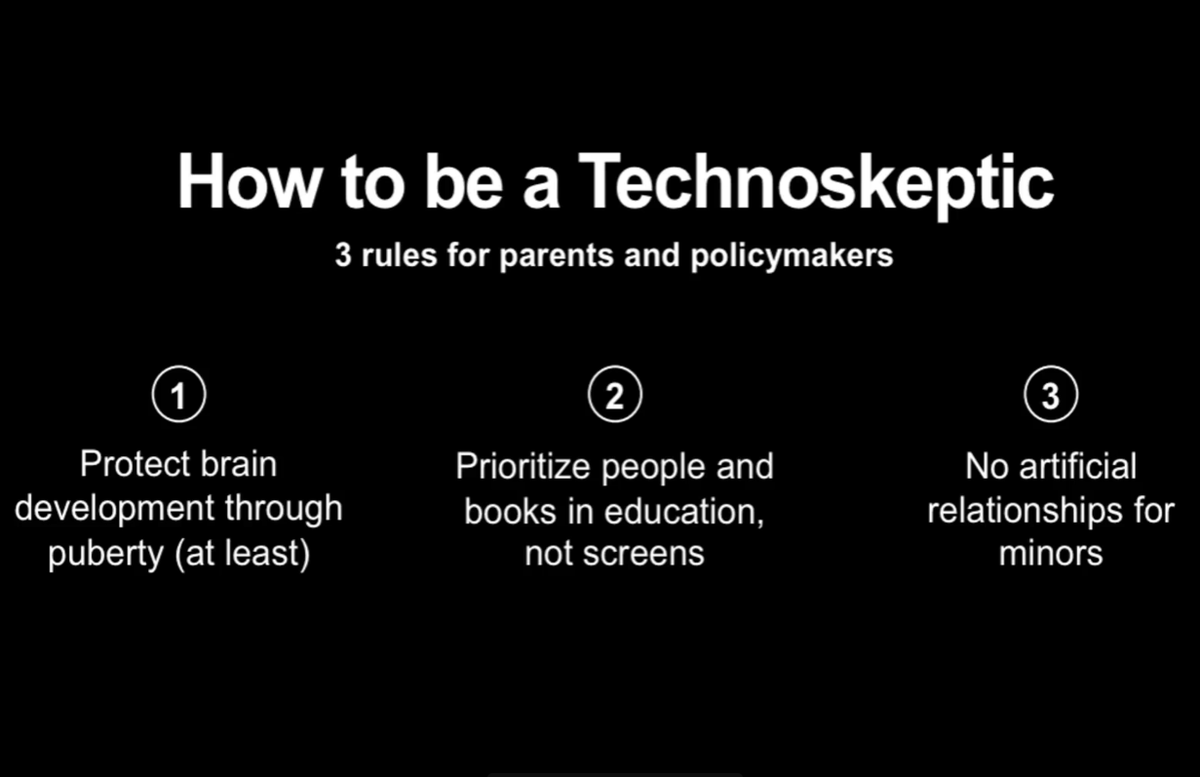 LuizaJarovsky's tweet photo. As a mother, I would like to recommend @JonHaidt's new TED Talk "Why You Should be a Technoskeptic" to every parent navigating their kids' social media and AI use.

Although he uses the term "technoskeptic," I find him one of the most sensible tech optimists out there.

Watch: https://t.co/ZrdvukKIC0