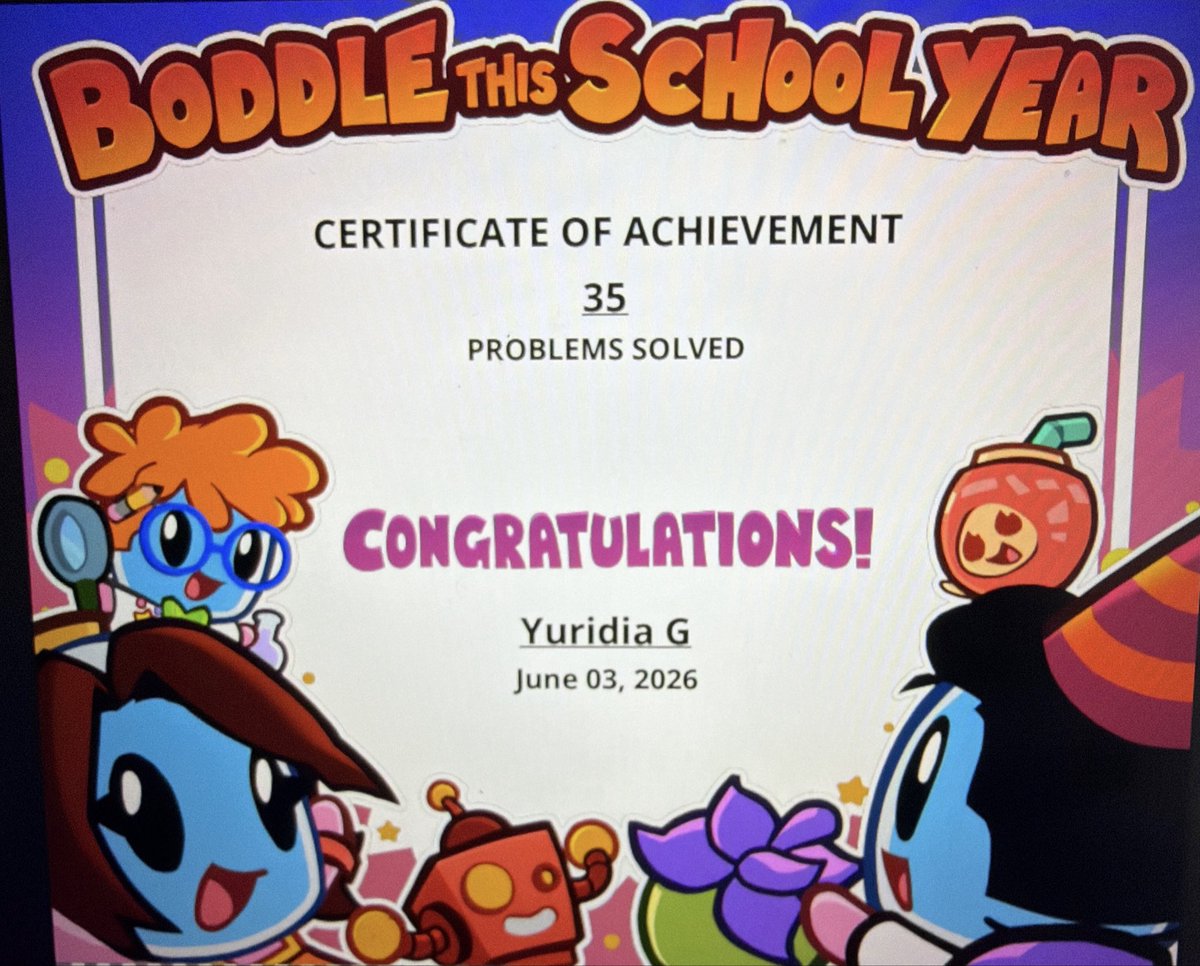 MrsMartinez2025's tweet photo. Congratulations to Moni and her sister for their 1st accomplishments in @BoddleLearning Martinez Summer Spiral/Prep for 3rd &amp; 5th grade math! 🙌🏻🙌🏻 https://t.co/9uQdGbxusF
