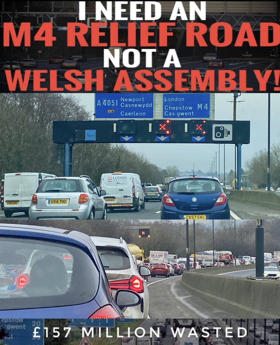 20NPHartleyHare's tweet photo. The M4 relief road, proposed in 1991 to ease Newport M4 congestion, was scrapped in 2019 by Mark Drakeford over £1.5bn costs &amp; environmental harm to Gwent Levels. £157m wasted resulting in economic decline &amp; damaged tourism.
#M4ReliefRoad
#WalesTransport
#JustBuildTheM4 https://t.co/T2MiG7V5vO