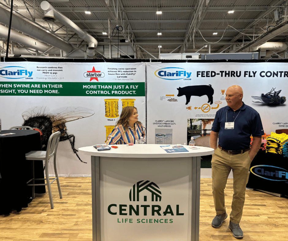 ClariFlyCentral's tweet photo. World Pork Expo 2026 is in full swing! Come see us at booth V357 to meet with our expert team, grab a t-shirt and learn how ClariFly® Larvicide can advance your insect control solutions.

#WorldPorkExpo #ClariFlyLarvicide #InsectControl https://t.co/8iuLi43LvU