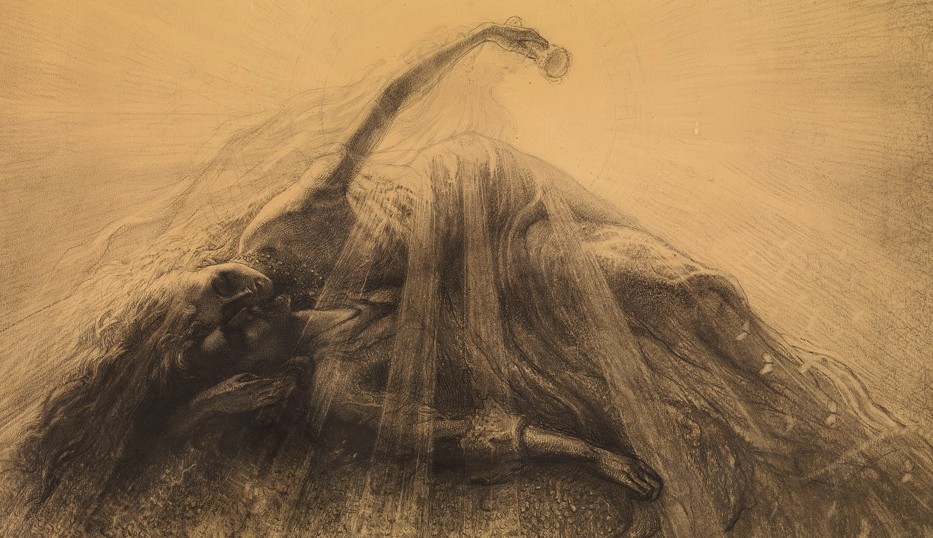 Ay_Blinkin's tweet photo. Tristan and Isolde (1887) by Jean Delville https://t.co/EC63XXsW0L