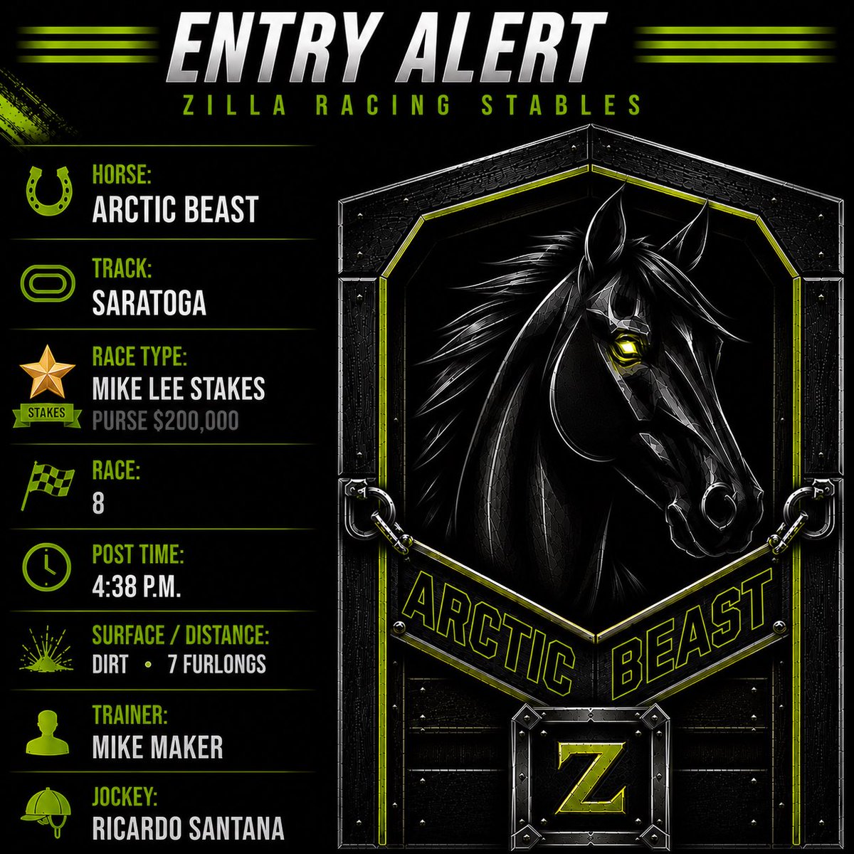 Zilla Racing Stables tweet media