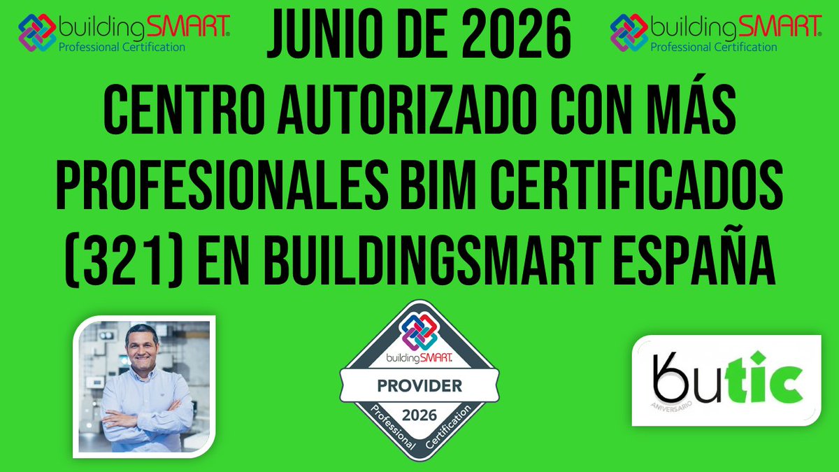 buticSchool's tweet photo. Junio 2026 deja grandes hitos: 

🏆321 profesionales BIM certificados (24% en España y casi x4 la media por centro) 

👏100% de aprobados en la última Masterclass Entry de #buildingSMART

Gracias por la confianza 🙌 

Seguimos avanzando👉 https://t.co/nfTrrwm5Ll https://t.co/BHZShYYdHs