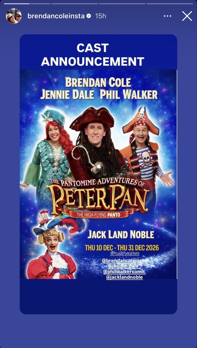 BrendanLovers's tweet photo. @BrendanCole is doing Panto again this year. At Hull New Theatre. So get your tickets now. xxx https://t.co/19O1KRYaBh