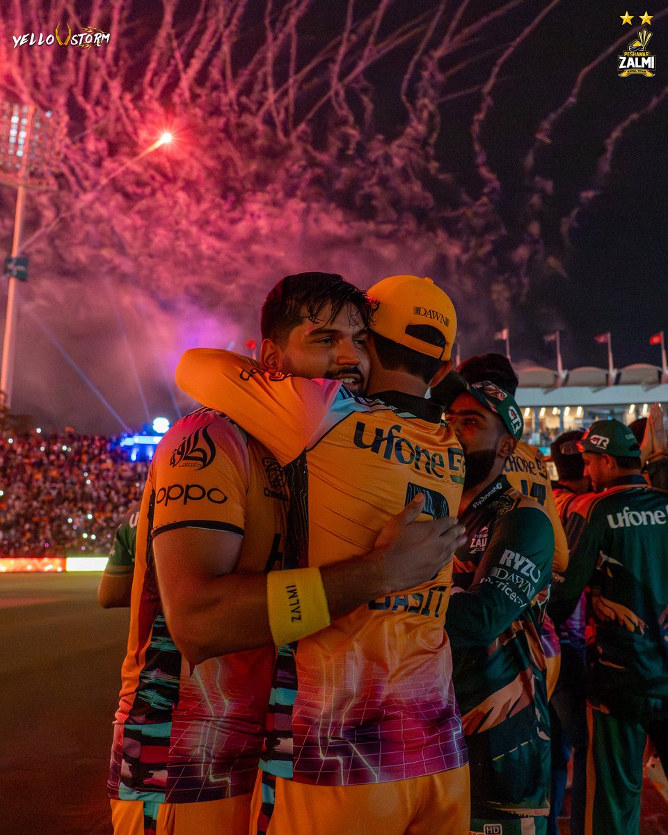 PeshawarZalmi's tweet photo. One month ago on this day, we lifted our 2nd #HBLPSL trophy 💛🏆

9 years of belief, passion and unforgettable memories led to one magical night.

This moment belongs to every member of the #YellowStorm who stood by us through every high and low and believed in the journey from day one.

#Zalmi #RiseofZalmi #HBLPSL11