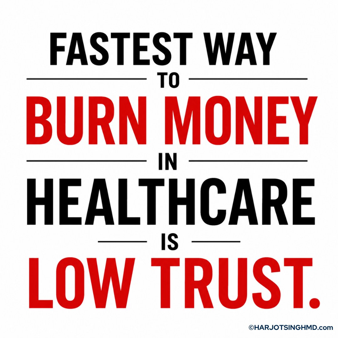 HarjotMd's tweet photo. The fastest way to burn money in healthcare is low trust.
Quest Method https://t.co/uRGaZvqmfd https://t.co/d6v3MDLUju