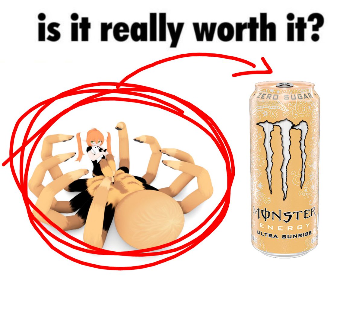 Aileroniron's tweet photo. Fun fact: Spiders have crazy high levels of taurine🧪 The same stuff what in your Monster or Red Bull bottles👀

Imagine if @MonsterEnergy dropped a spider energy drink line featuring Arachne anime girls/VTubers on the cans? 🕸️🥤🕷️

#b3d #arachne #spider #monstergirl #blender https://t.co/y7lgZoI8uR