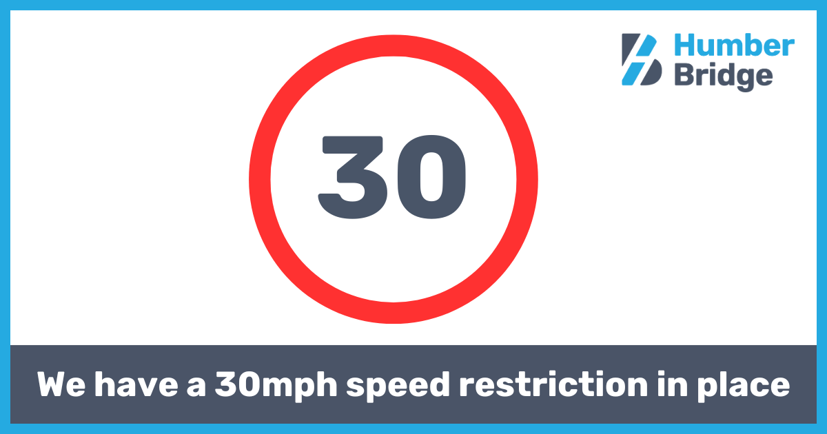 HumBridgeNews's tweet photo. Traffic Update: 30 mph speed restriction is in place.

The Bridge Status can be checked 24/7 at: https://t.co/hGpAujoAsb. https://t.co/TwJWSAHf3w