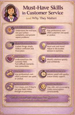Yemglo09's tweet photo. Must-Have Skills in Customer Service (and Why They Matter)
Customer service isn’t just about answering questions. It’s about how you think, listen, and respond when it matters most.
Here are the core skills every strong customer service professional needs: https://t.co/jkeVYmcEBm