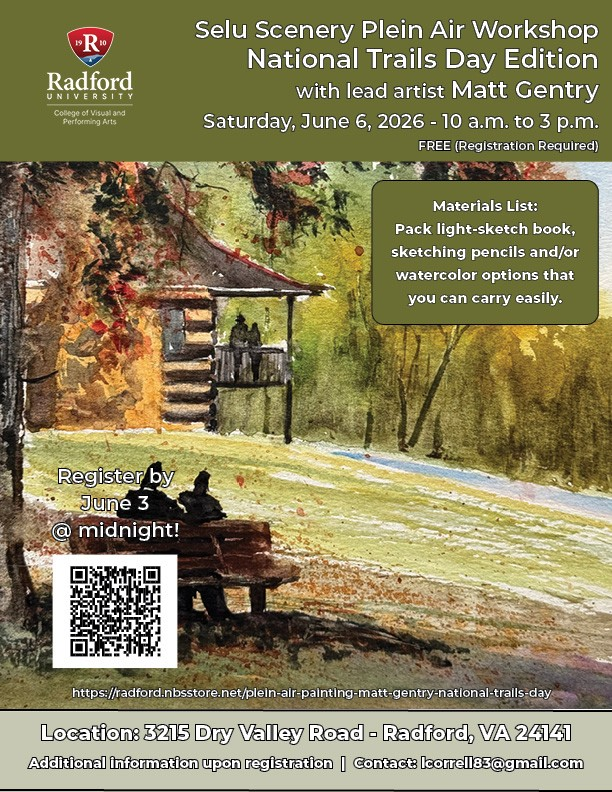 Next3Days's tweet photo. Artists: Today is registration deadline for Saturday's Free  Selu Scenery Plein Air Workshop with Matt Gentry at Radford University's Selu Conservancy from 10am-3pm.
RSVP by midnight....
https://t.co/FBgUIDBsNW https://t.co/IL0ZUx6Gif