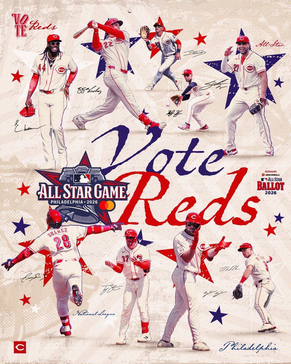 Reds's tweet photo. 🚨 All-Star Ballot is LIVE 🚨

Tell a friend to tell a friend to vote 5x a day.

#VoteReds ⭐️ https://t.co/eqG9unlgqR https://t.co/48Hldjsuo0