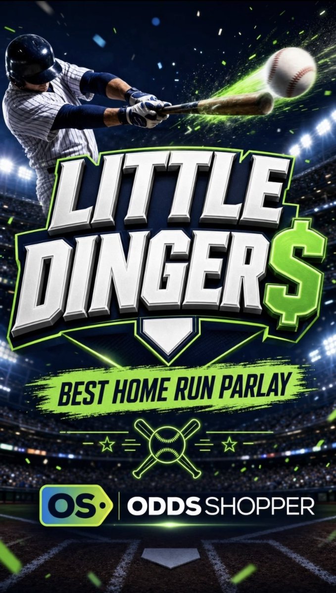 shanderbets's tweet photo. Little Dingers ⚾️ 

Today’s top 2-Man Home Run Parlays across FanDuel, DraftKings, and Bet365

Each powered by OddsShopper 🔌 

First up on FD:
Alec Bohm x Brandon Lowe +4898 https://t.co/JE8tvdgkAh
