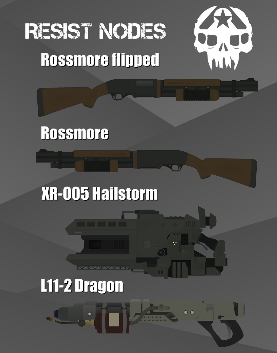 ACHACOSO_studio's tweet photo. Weapons that are used against the chimera, Redesign of the Rossmore, XR_005 Hailstorm and L11-2 Dragon.
The weapons are made by SRPA_07 and Wendi.
#RESISTANCE #sticknodes https://t.co/YkWXVvU2wu