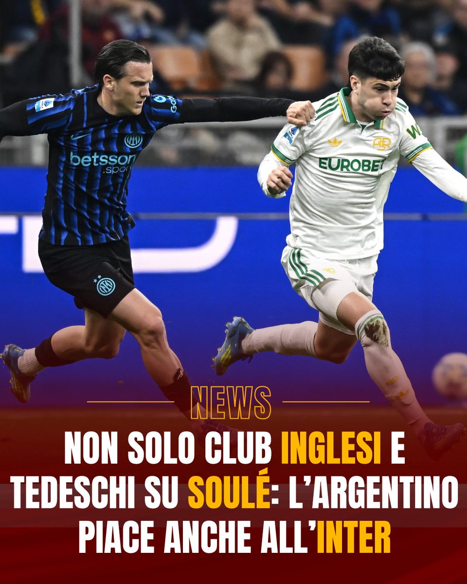 VoceGiallorossa's tweet photo. 💸Calciomercato Roma - Soulé nel mirino dell'Inter 

#ASRoma #Vocegiallorossa #SerieA #calciomercato 

https://t.co/itqEbjOvWR https://t.co/B77CXD4PKU