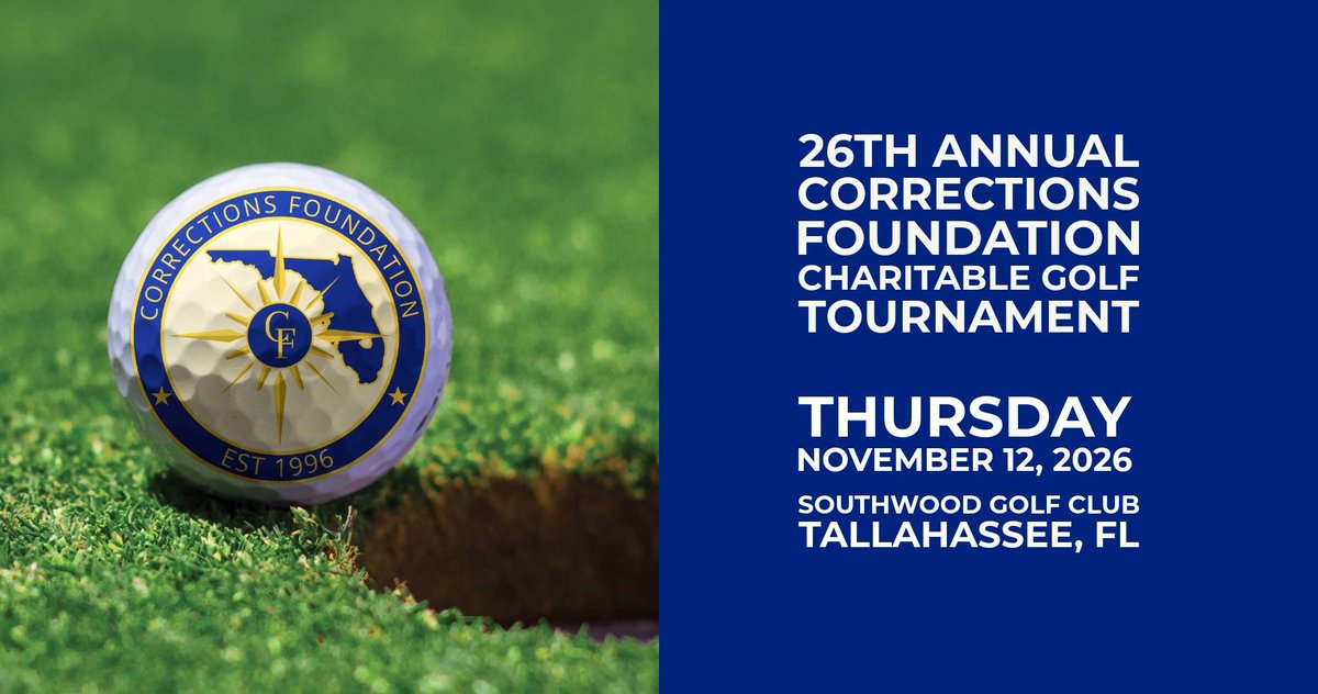 CorrectionsFndn's tweet photo. Registration is open for the 26th Annual Corrections Foundation Charitable Golf Tournament, scheduled for Thursday, November 12th at SouthWood Golf Club.

Register at https://t.co/vHuYlpAz32 https://t.co/7NcSLq35aE