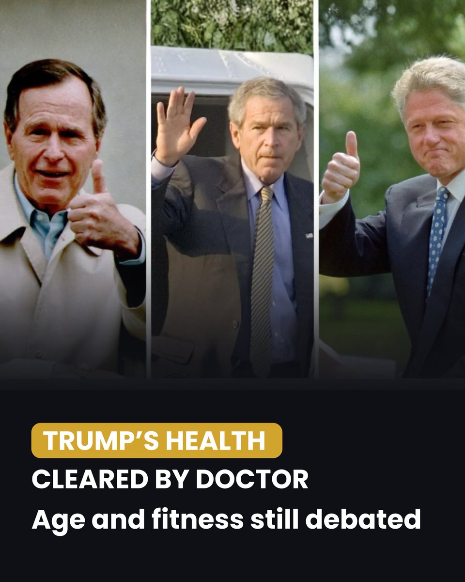 predict_365's tweet photo. Trump’s doctor reports he is in “excellent health” ahead of his second presidency, but public concern remains over his age and fitness. Will his health reassure voters and allies, or continue to spark debate? Predict the next move.

#trump #predict365 #uspolitics #health #presidency