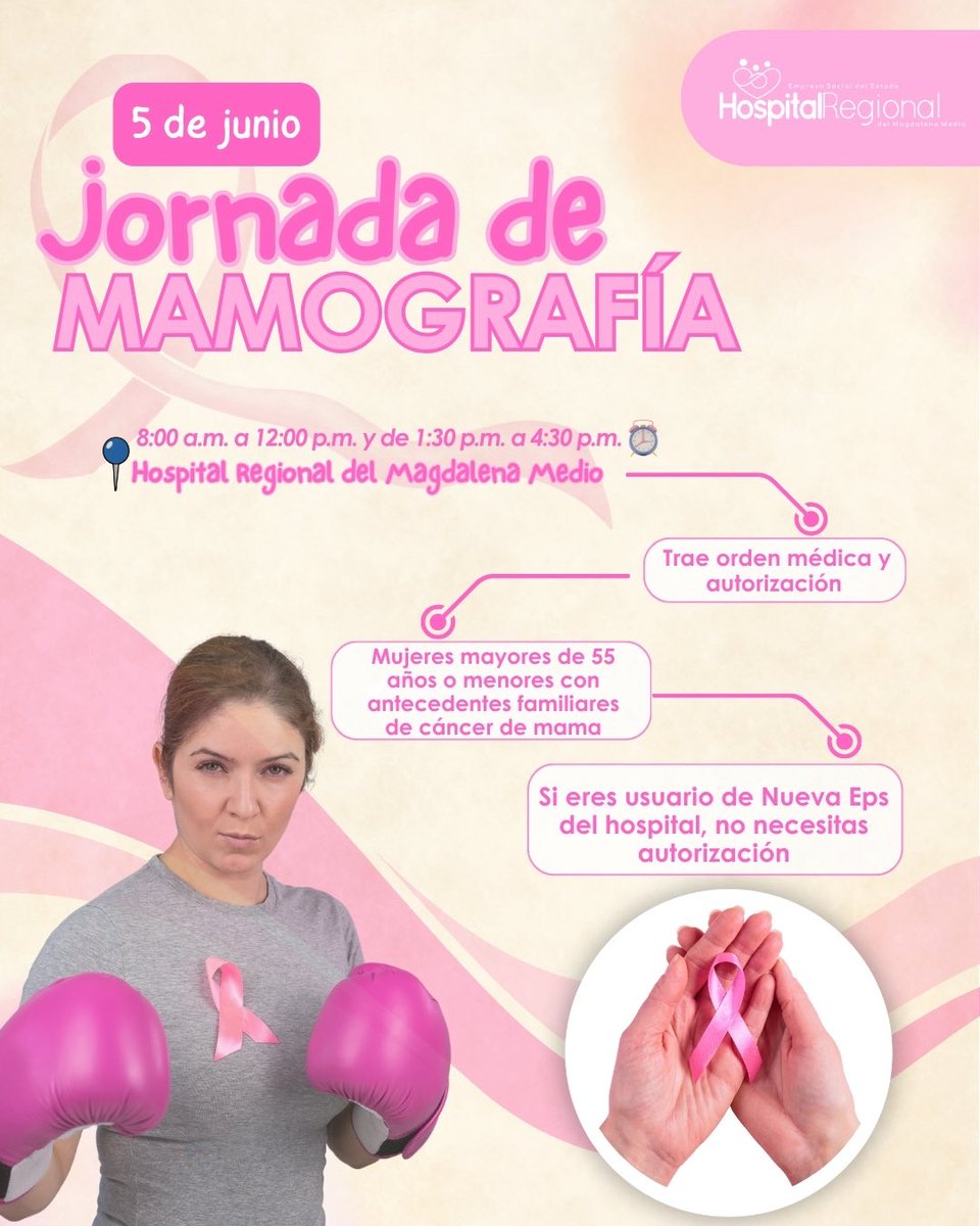 HospitalBca's tweet photo. 𝗟𝗮 𝗱𝗲𝘁𝗲𝗰𝗰𝗶𝗼́𝗻 𝘁𝗲𝗺𝗽𝗿𝗮𝗻𝗮 𝘀𝗮𝗹𝘃𝗮 𝘃𝗶𝗱𝗮𝘀…⛔️
Te esperamos en esta jornada organizada especialmente para ti.
¡𝘛𝘦 𝘦𝘴𝑝𝘦𝘳𝘢𝘮𝘰𝘴! 🌸🫂 @MinSaludCol @Supersalud @LuisTorreSalud @NuevaEPS_ https://t.co/tvN2kG3QIn