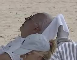 Shuttrbg2308's tweet photo. The democrats can't handle or keep up with President Trump's breakneck speed work ethic, so they attack his health(?)!  Here's their demented president crashed out on the beach while the U.S. is being destroyed by the criminal illegal aliens and terrorists @TheDemocrats imported at our expense!  P.S. I agree, Ted Lieu is a disgusting scumbag and a big POS in my book!