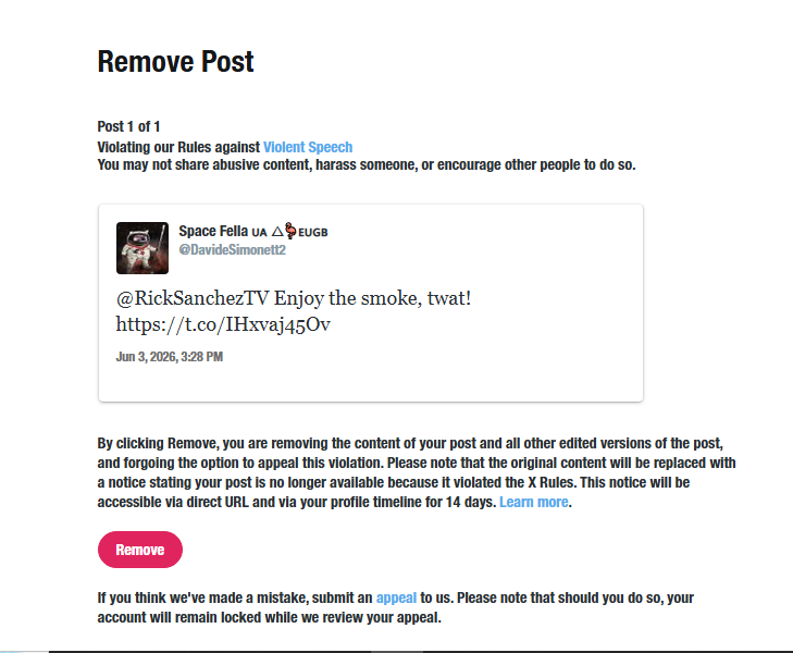 SonOfSpaceFella's tweet photo. While Space Fella is in Twitter Jail, this account has been reactivated for at least the next 12 hours. I want to emphasise just how completely unrepentant I am. I said I would become worse, and I meant it. I'm following and following back as much as I can, but I'm rate-limited. https://t.co/g17Vvj07Zn