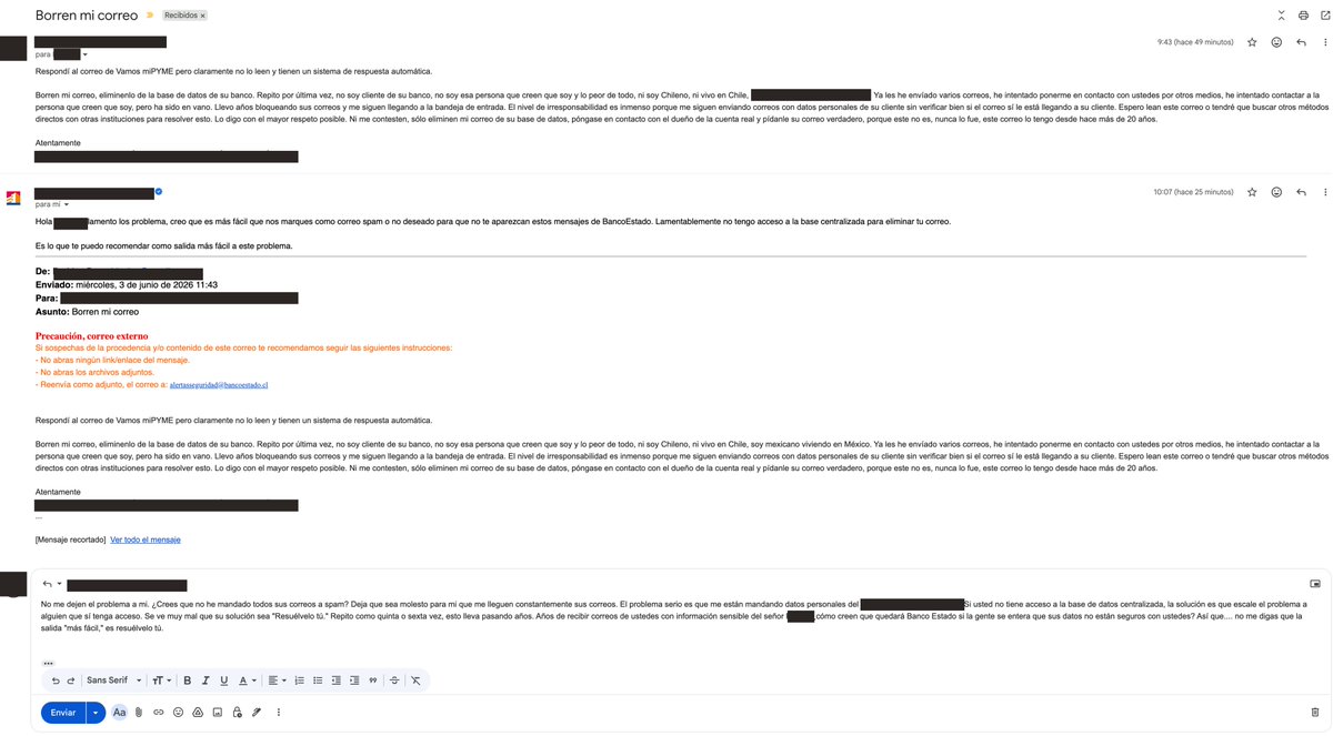 Masch2006's tweet photo. Borré los nombres del que me atendió y del cliente de su banco, porque a mi, a diferencia de ustedes, si me importa cuidar los datos privados. Llevo años recibiendo correos de ustedes. Y cuando por fin me contestan, esta es la respuesta....precioso. https://t.co/l86NLfNv0v