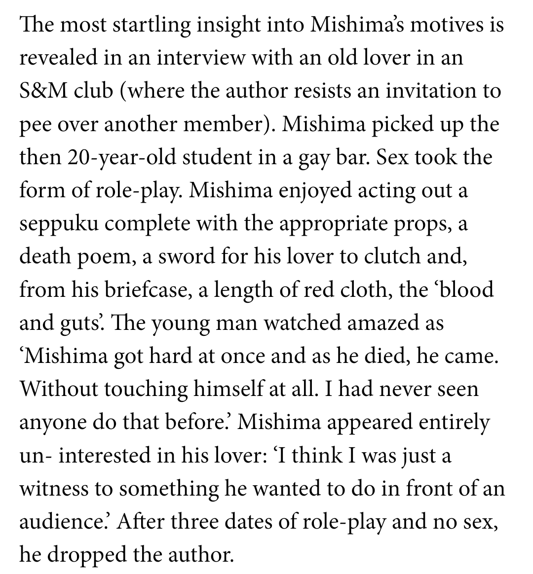 TRAIN_DERAILER's tweet photo. @wenchhaver "He would also shoot #MadFuckingRopesHandsFree by making much younger men watch as he practiced ritualistically disemboweling himself. Which, I presume, Ms. Kabi has not done." https://t.co/UGi2xBp6X1