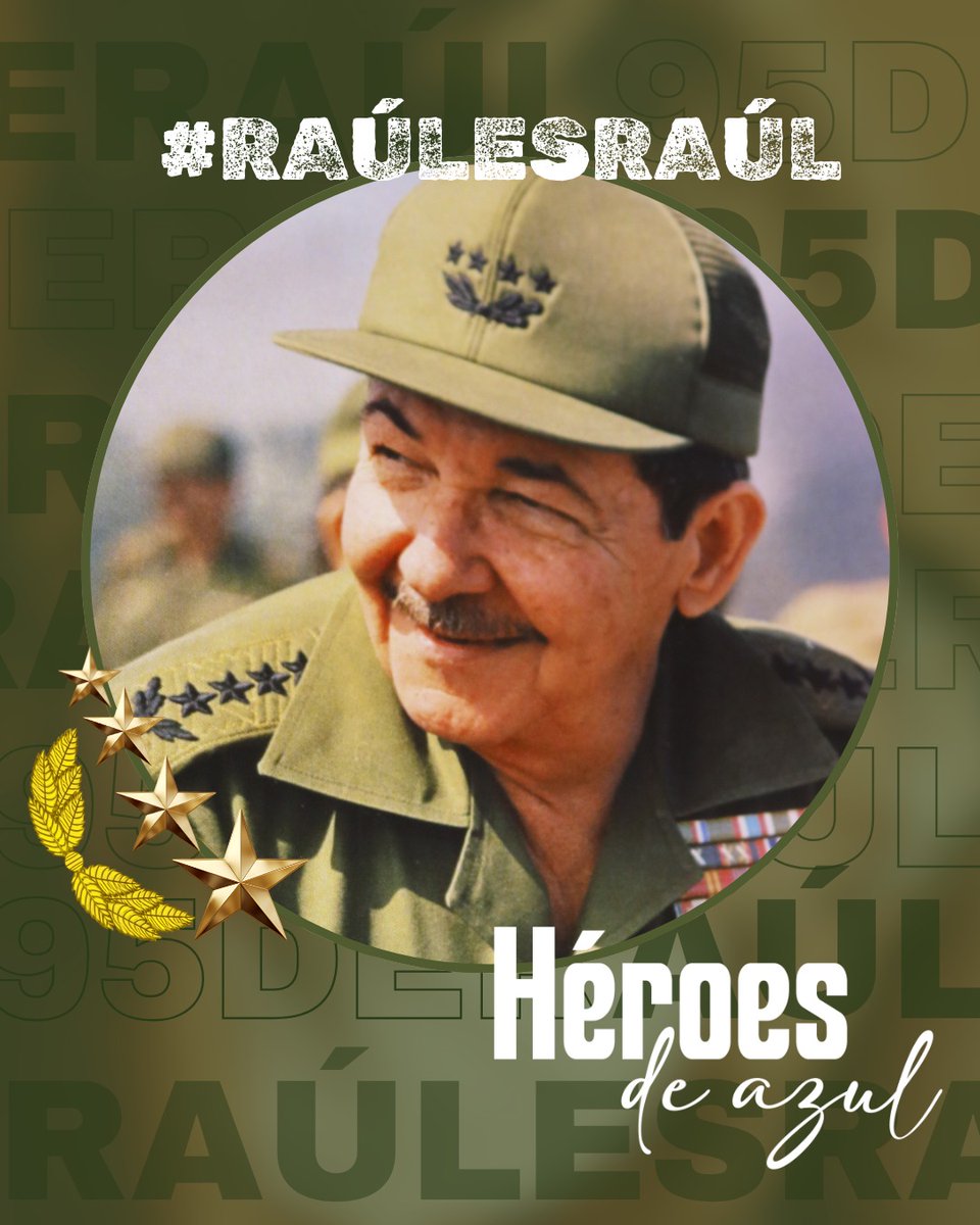 ena_cuba's tweet photo. @DiazCanelB "Su legado de generaciones es el escudo y la estrella que nos guían."
A 95 años del nacimiento del General de Ejército, celebramos al abuelo sabio que nos susurra:
"Sigan. Yo ya cumplí. Ahora les toca a ustedes hacer más grande lo que empezamos con nada." #95DeRaúl https://t.co/TYcEmhO8z2