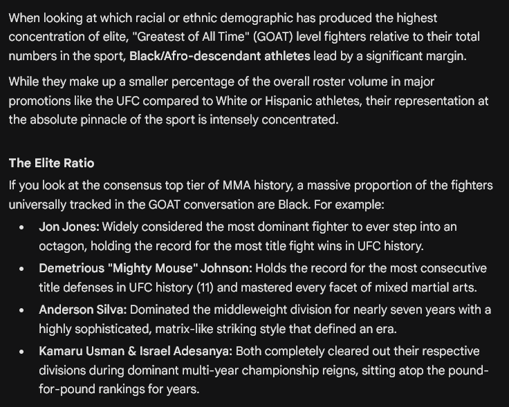 hoooliiib's tweet photo. @solo23251834 @Johan753396 @aliveslimez @Playboi_Gandhi Dude is delusional. If there were the same amount of blacks who practiced mma as whites. There would probably never be another white champ again🤣. https://t.co/emD0eadPOD