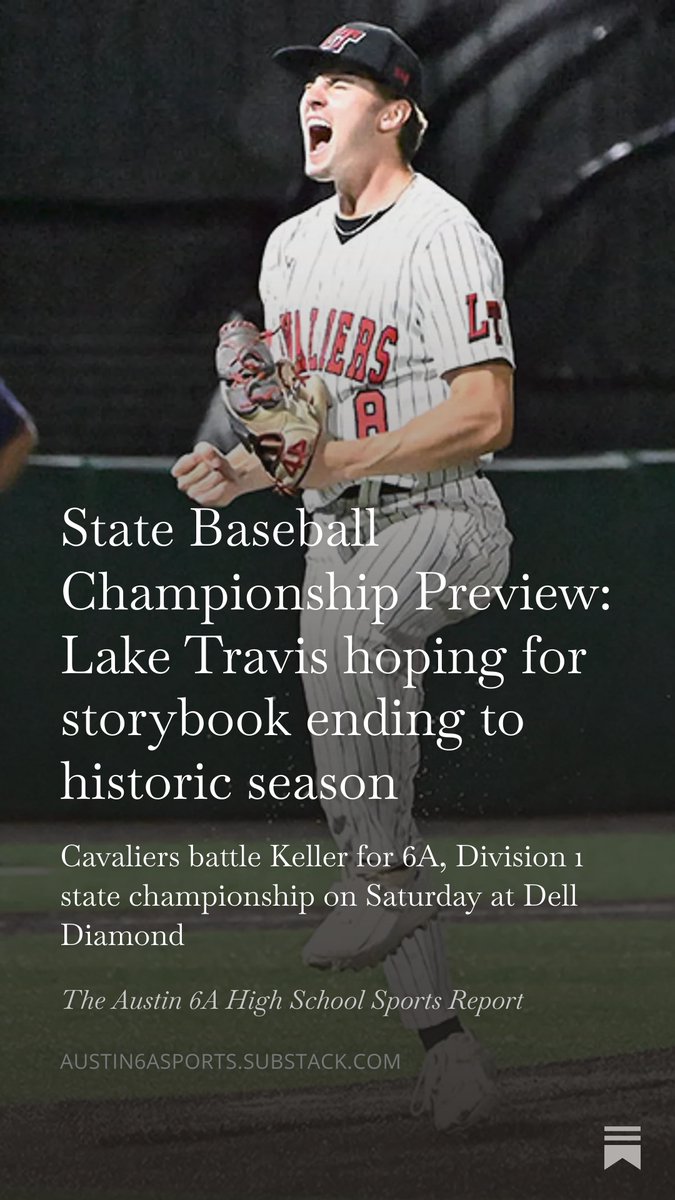 jayplot's tweet photo. Pick your favorite⚾️movie and chances are a quote pertains to Saturday's Texas 6A, D1 state championship game. 

The quotes that come to mind as @LTCavBaseball preps for its 1st title game appearance from: Major League, Bull Durham &amp; For Love of the Game.

https://t.co/ESAukeaGti https://t.co/Aldx1PzRL4