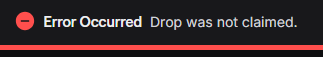 LoopStricken's tweet photo. @PlayWarframe Sadly I still can't claim my Twitch drops from the last Devstream. It just spins and errors. https://t.co/2bYUyFzV4L