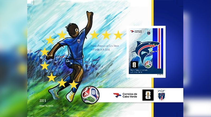 InforpressCVP's tweet photo. Correios de Cabo Verde lançam selo comemorativo da primeira presença da selecção nacional no Mundial de futebol - https://t.co/PcQlCPXCO3 https://t.co/6u1TaScAU0