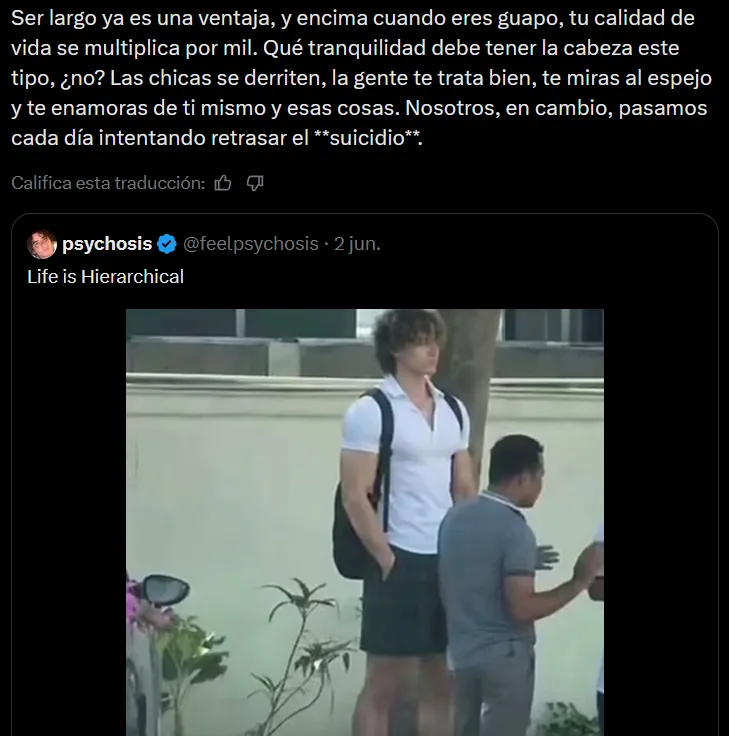 abeingbehaving's tweet photo. No sé, yo mido 1'68 y sólo he sufrido discriminación/bullying por parte de compañerOs en el colegio, nunca he tenido ninguna dificultad para encontrar pareja. Quizá no pasan de vosotros por bajitos o por poco atractivos*, sino porque sois personas de mierda. Dadle una vuelta. https://t.co/4GkiuywOnZ