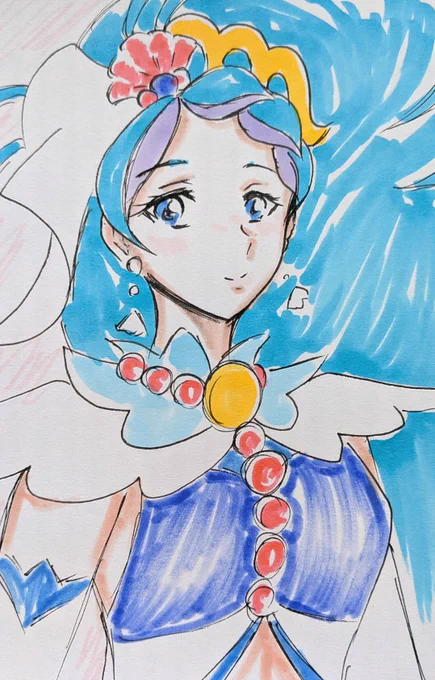 #ゴープリ10周年なので海藤みなみさん3733枚描いてお祝い (1835.1836) グッドモー人魚。