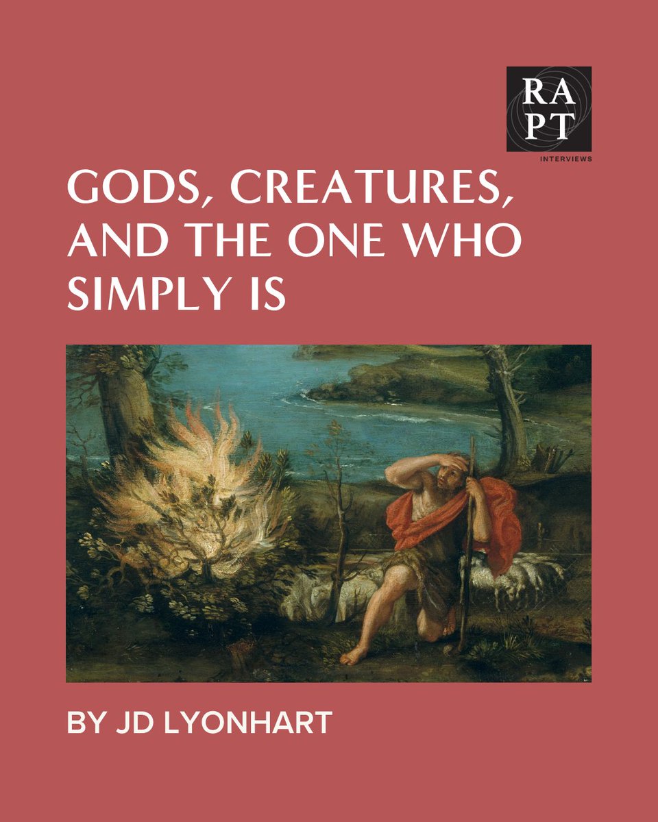 raptinterviews's tweet photo. "I keep asking which one of the gods 'is' real. But that question already assumes I know what the meaning of is, is. What is is-ness? What does it mean to exist — to be something that is rather than isn't?" -@jdlyonhart

https://t.co/1nBSGZlYOW https://t.co/dLjjkl5YRM