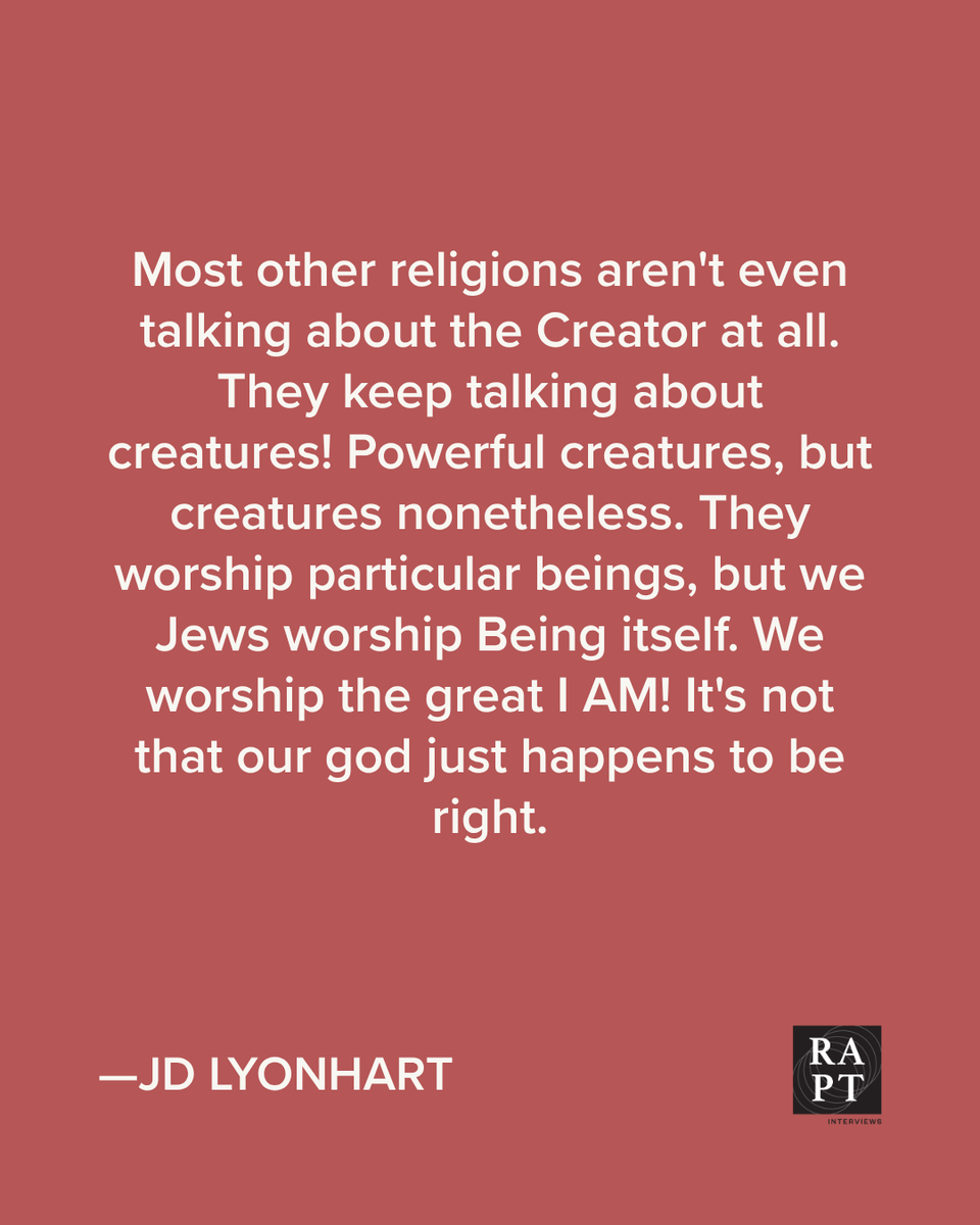 raptinterviews's tweet photo. "I keep asking which one of the gods 'is' real. But that question already assumes I know what the meaning of is, is. What is is-ness? What does it mean to exist — to be something that is rather than isn't?" -@jdlyonhart

https://t.co/1nBSGZlYOW https://t.co/dLjjkl5YRM