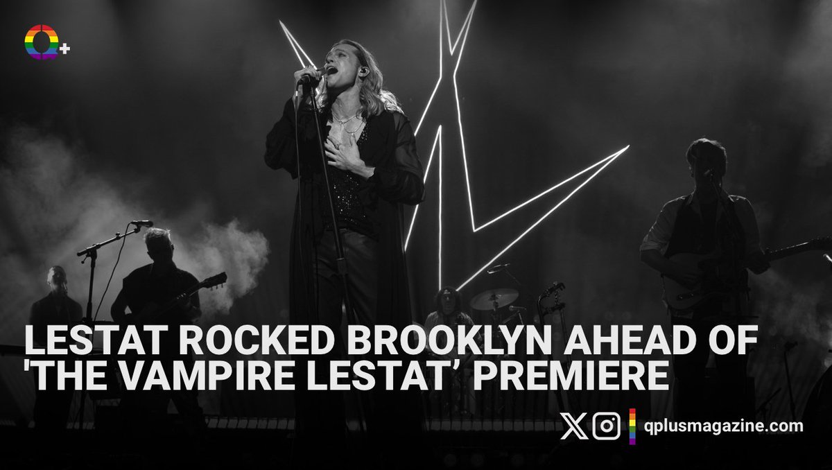 QPlusMagazine's tweet photo. According to reports, vampiric activity in Brooklyn reached alarming levels last night. We investigated. Turns out it was just Lestat's ‘One Night Only’ event 🎸🖤

🔗➡️https://t.co/8vgR1P0Yoa https://t.co/LcH2cewG1w