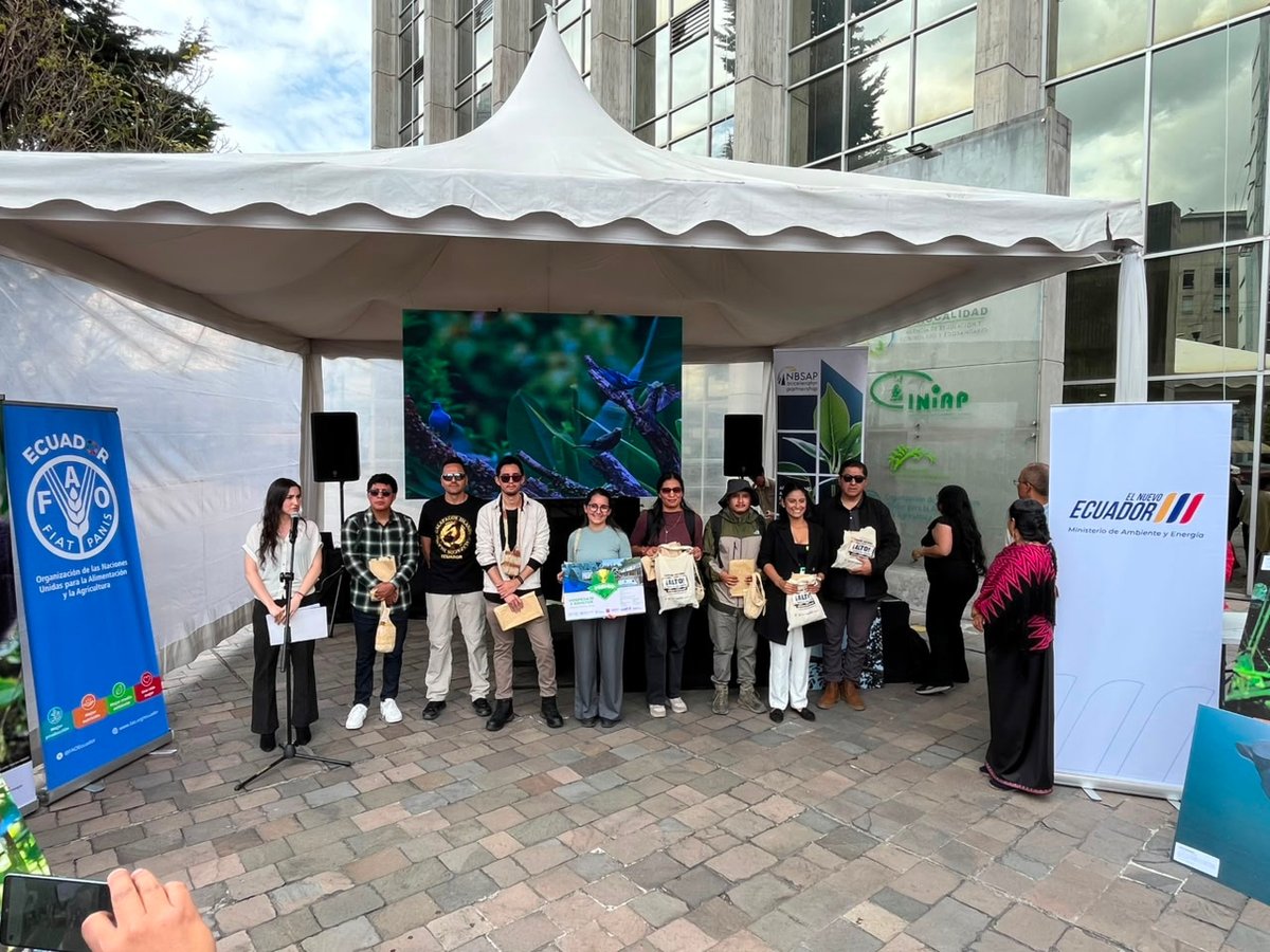 EcuadorMAE's tweet photo. 🌳[APOYO A BIOEMPRENDEDORES]

🌱Hoy, se desarrolló la Feria: Sabores, Saberes y Bioeconomía, que reunió a bioemprendimientos del país. Durante este espacio se presentaron iniciativas productivas sostenibles basadas en el aprovechamiento responsable de la biodiversidad y sus componentes, como herramientas que contribuyen a la conservación del patrimonio natural y a la reducción de las presiones sobre los ecosistema

🌎La feria reconoce el valor que tiene la biodiversidad y se consolida como un mecanismo de fortalecimiento del aparato productivo comunitario.