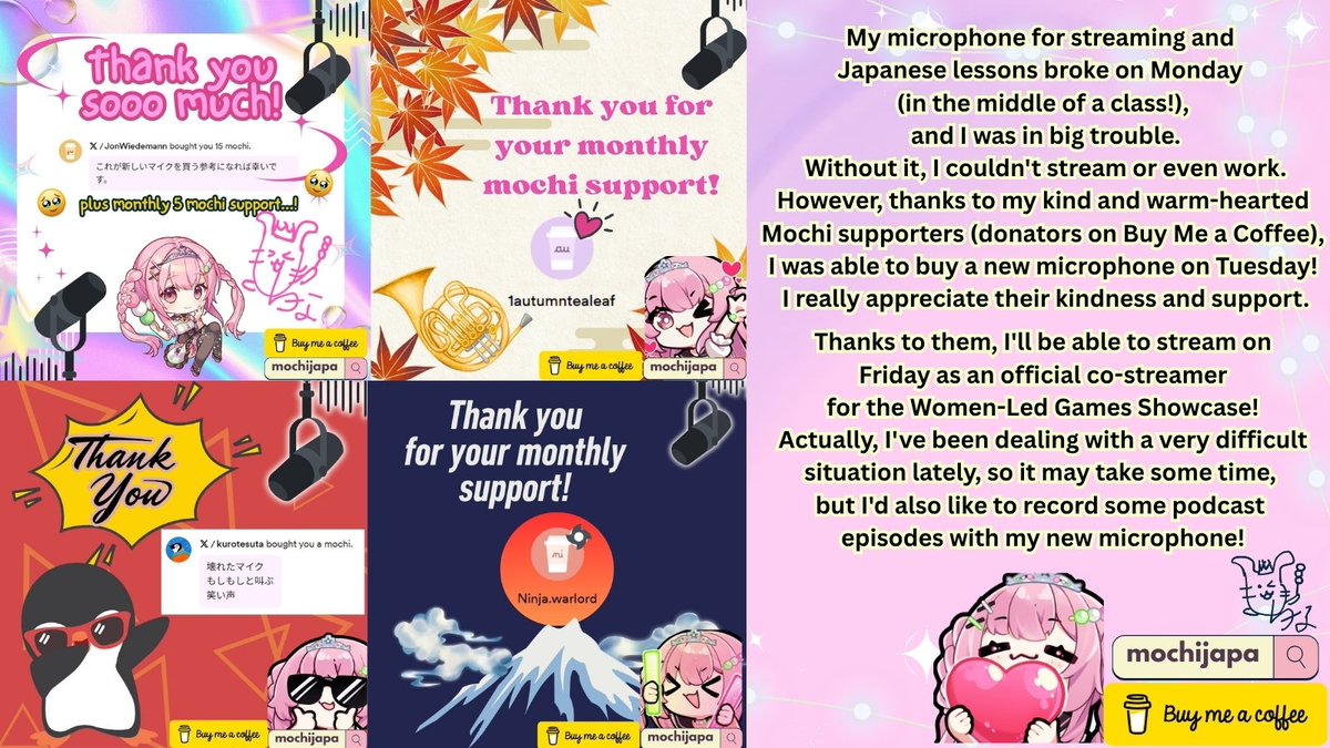 Thanks to their warm mochi support on Buy Me a Coffee, I