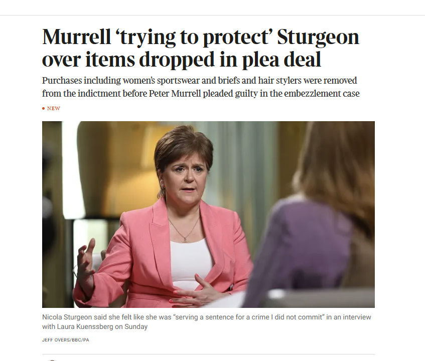 AgentP22's tweet photo. Murrell admitted stealing £400,000 from SNP members. 

Now we're learning prosecutors agreed to drop dozens of allegations in a plea deal. 

The public deserves transparency, not another cover-up of embarrassing details.

https://t.co/ccnZfq2weU https://t.co/u3TFDqKgkM