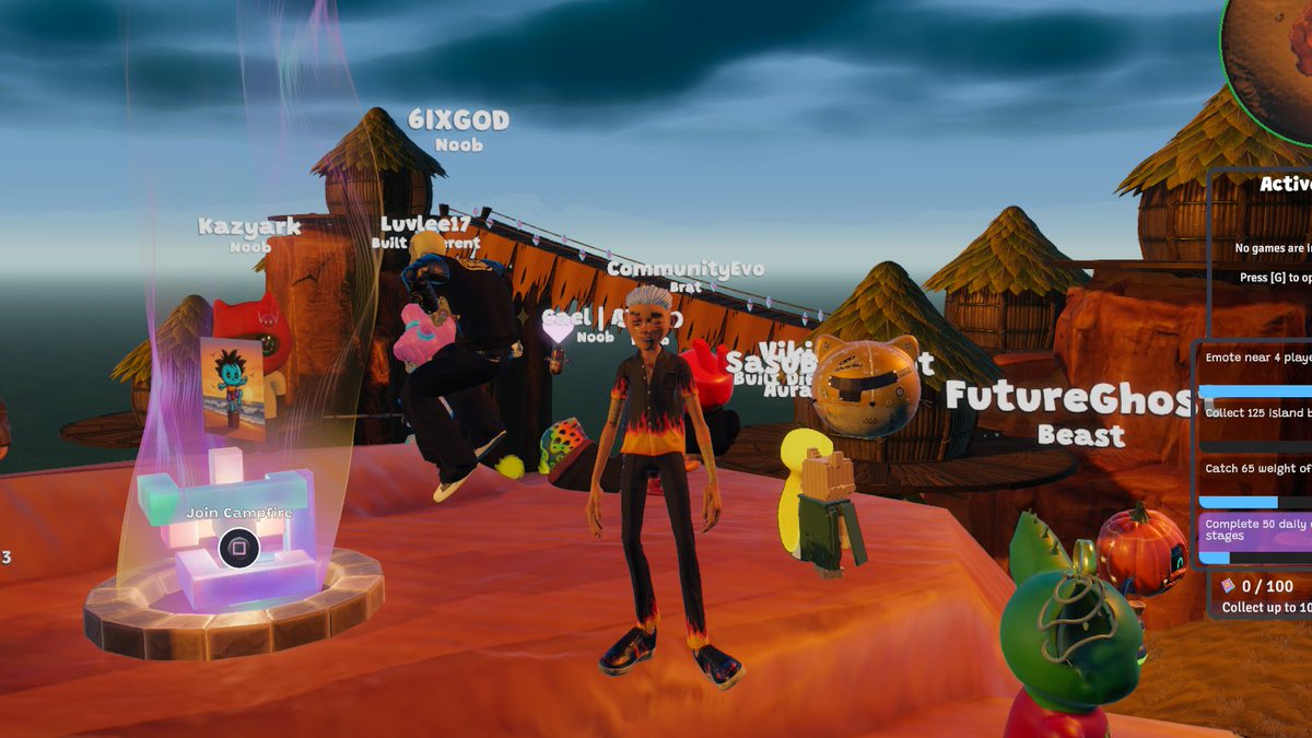 Lasermerl's tweet photo. Chillin with the crew at the @niftyisland #FoundersCampfire with @charl3s and @ZunkZunkZunk 

and hosted by the awesome @6IXGOD 

great vibes and Island alpha being dropped 👀 https://t.co/4gU73CN5Oe