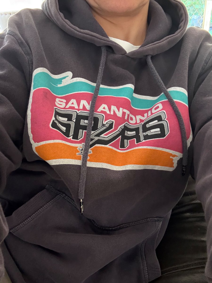 samborghiniz's tweet photo. Wore my Spurs hoodie to the cafe this morning… one person stopped me and knew what was up!! The joys of being in Australia as a Spurs fan 😂 LETS FUCKING GOOOOOO 🎉🎉🎉🎉 https://t.co/HEz7p3Xbfg