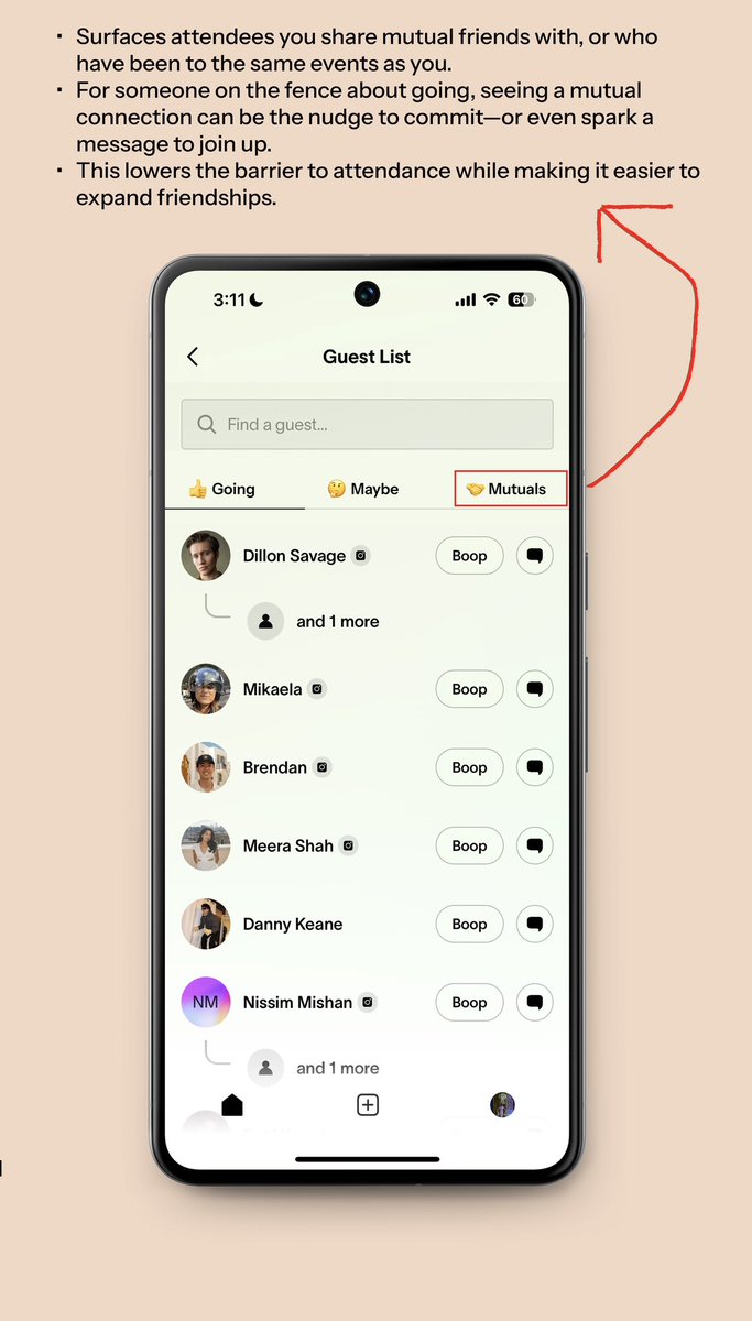 djpeiup's tweet photo. I pitched to @Partiful the mutual feature in last September.

Never got a response.

They shipped the same feature later in December!??

coincidence???? https://t.co/Wvs1At4CVb