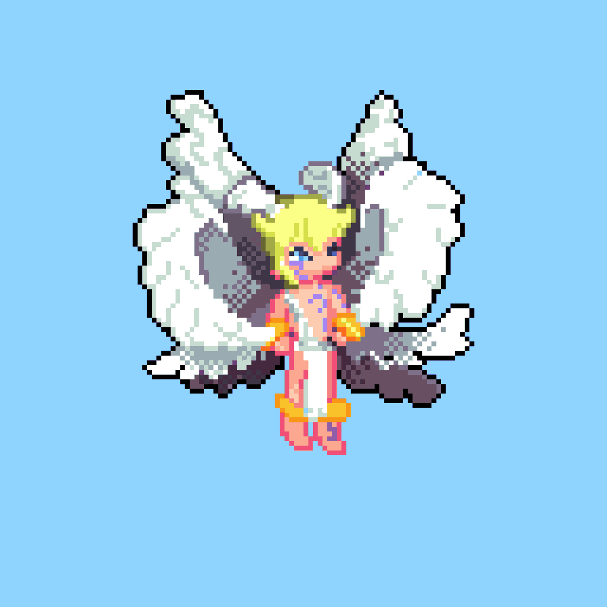 Reci40cm's tweet photo. pensei em fazer animado mas as asas me derão tanto trabalho que desisti #pixelart #digimon #lucemon https://t.co/SJn6yveCn9