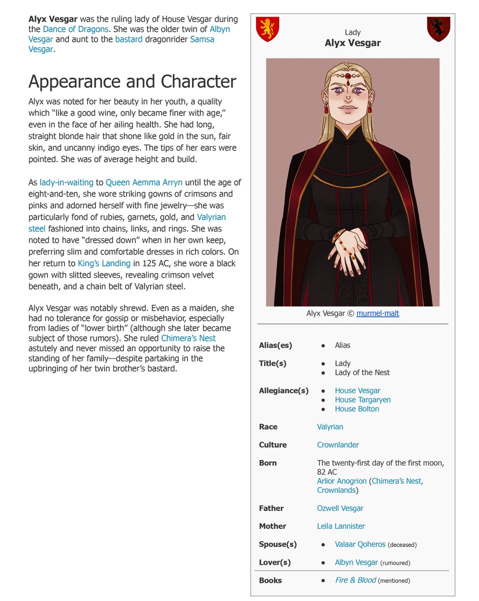 z3ro_point's tweet photo. samsa &amp; trystane (below) are the main characters of my hotd fic, and house vesgar is my original house!

bonus points for whoever knows what fandom i'm crossing over with here LOL

#hotdoc #asoiafoc #oc https://t.co/geNZCipSkK