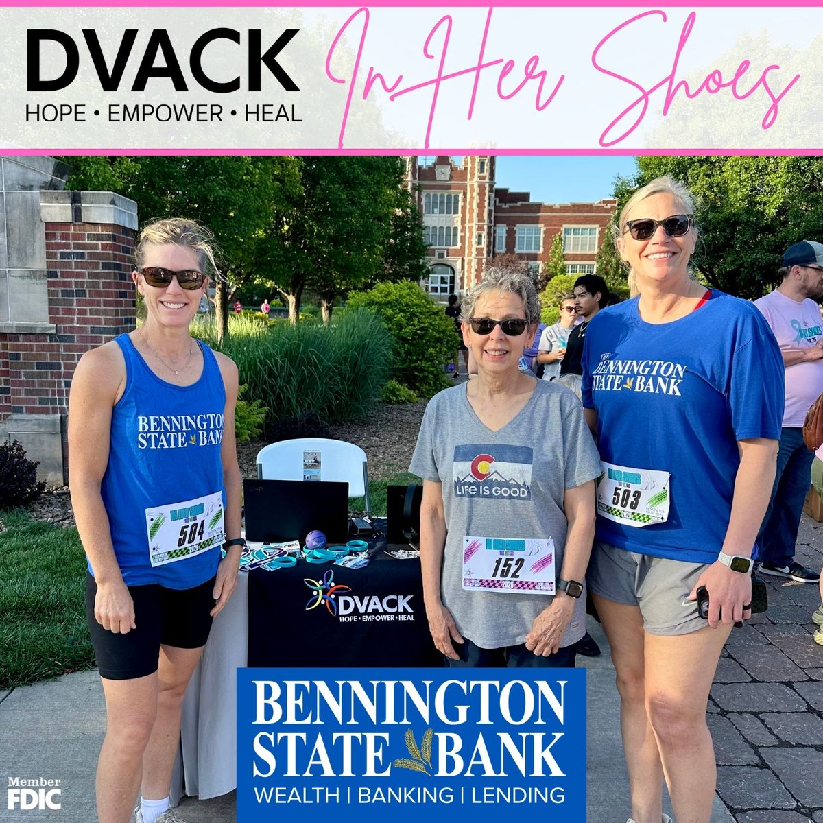 BSBks's tweet photo. We had a great time sponsoring and participating in the DVACK - Domestic Violence Association of Central Kansas In Her Shoes run/walk on Saturday in Salina. It was a fun event for a meaningful cause, bringing our community together to raise awareness and support for those affected by domestic violence. We're honored to support this amazing organization. Huge thanks to everyone who made this event happen! 👠💙