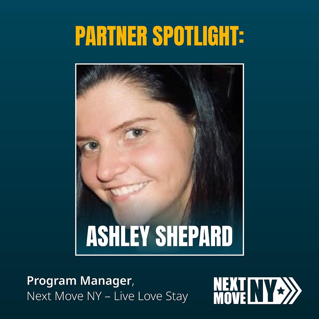 nextmoveny's tweet photo. Partner Spotlight: Ashley Shepard is the Program Manager for Next Move NY – Live Love Stay at Advocate Drum, an avid volunteer &amp; tireless supporter of Soldiers &amp; their families. She &amp; her husband have been stationed at #FortDrum for 13+ years. #10thMountainDivision https://t.co/sQ5qRqFAyh