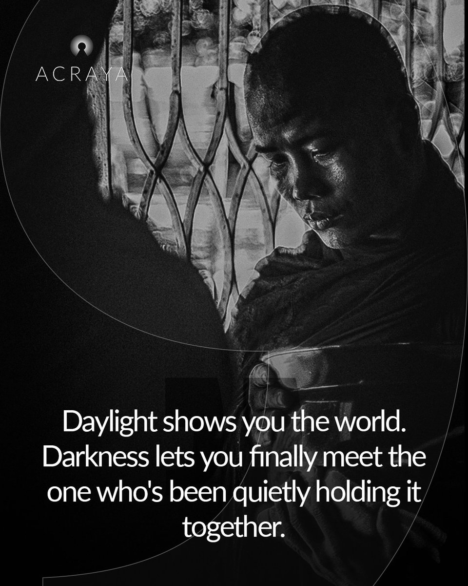 the_Acraya's tweet photo. Daylight shows you the world.

The dark shows you who's been holding it up while you weren't looking.

Follow us for more. https://t.co/MWmAF4e8ZF